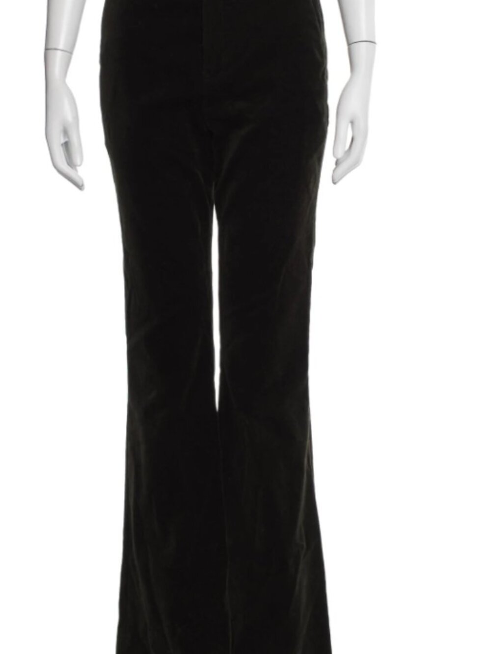 A.L.C. Black Velvet Flare Pants Size 2 Mid Rise Designer Trousers
